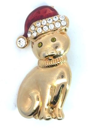 Vintage Holiday Cat Pin