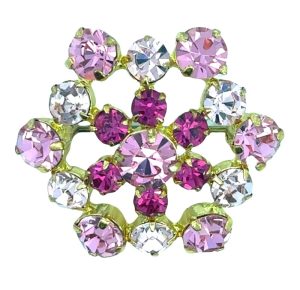 Vintage Pink Snowflake Pin