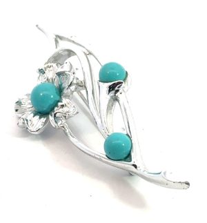 Conventry Turquoise Floral Brooch Circa late 1960s- early 1970s.