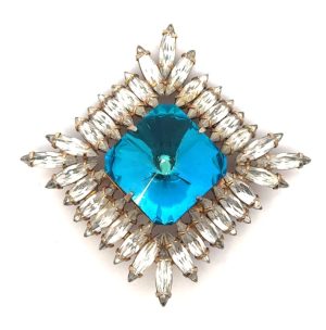 Blue Rivoli Brooch Circa 1959-1962