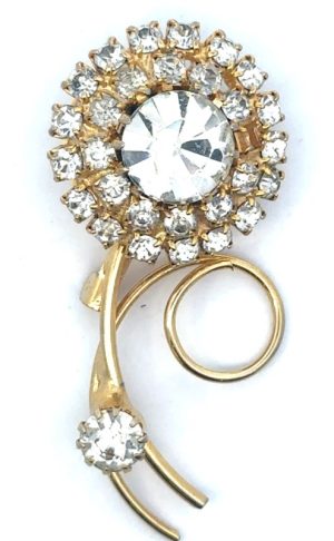 Gold Tone Floral Brooch