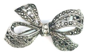 Rhinestone Bow Brooch