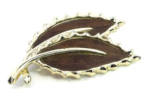 Sarah Coventry 1968 Double Leaf Brooch