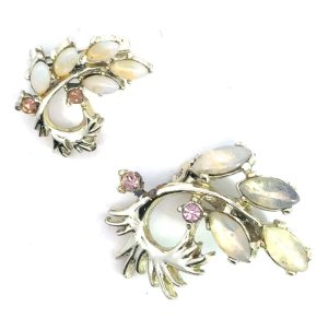 Circa 1969-1972. Faux Opal Brooch Set