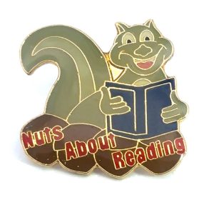 Nuts About Reading Squirrel Brooch