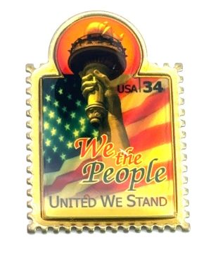US Mail stamp "we the people" brooch
