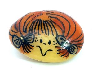 Wooden Oval Redhead Brooch