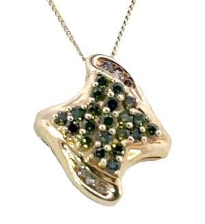 14YG Green Diamond Pendant