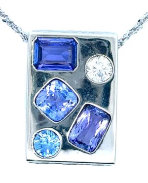 Custom Tanzanite and Diamond Pendant