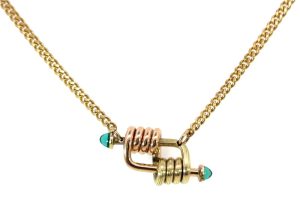 Rose and Yellow Gold Filled Retro Necklace