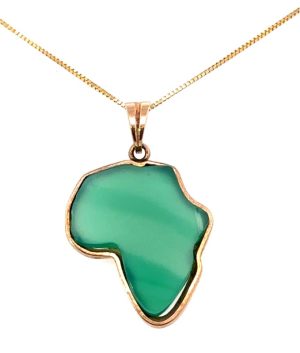 9YG Green Onyx "Africa" Pendant