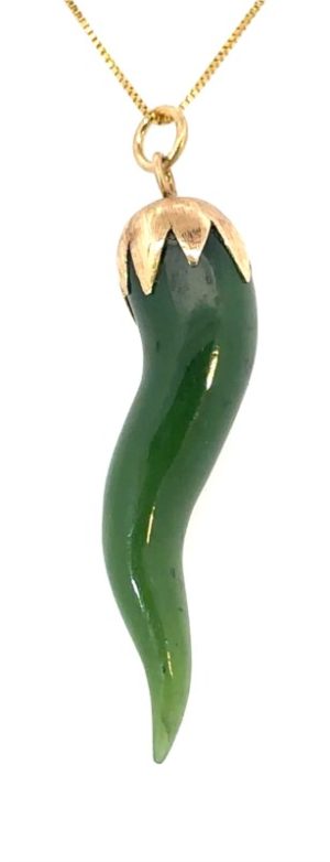 14KY Jade Italian HornPendant