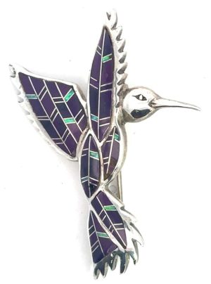 Onyx and Opal Hummingburd Necklace