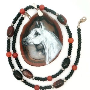 Horse Pendant Hand Painted