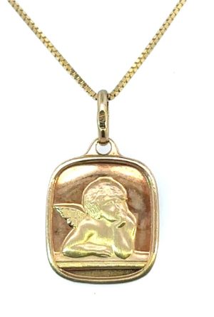 14k yellow Guardain Angel Pendant