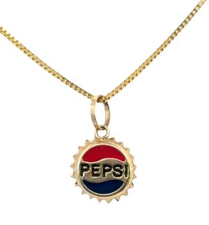 14k yellow Pepsi Bottle Cap Charm