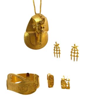 Museum of Modern Art King Tutankhamen 5 piece set plus ticket and boxes