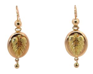 14k Rose/Yellow Retro Earrings