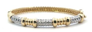 14k Yellow Diamond Bangle Bracelet