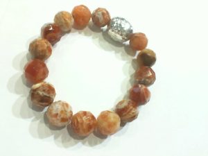 Hidalgo X Orange Enamel Spring Action Bangle